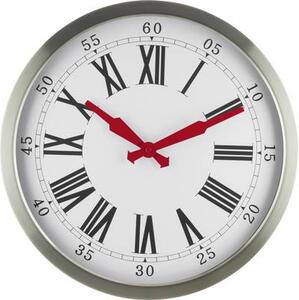 EUROTIME Rádiójel vezérlésű Falióra 40 cm Ezüst (56860-07)