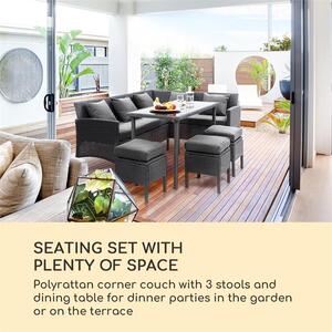 Blumfeldt Titania Dining Lounge Set, kerti ülőgarnitúra készlet, fekete/sötétszürke
