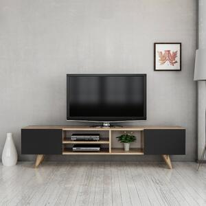 TV-állvány Assens 40x160x31 cm forgácslap műanyag tölgy fekete