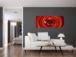 Absztrakt kép - piros spirál (120x50 cm)