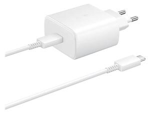 SAMSUNG hálózati töltő Type-C aljzat (10V / 3000mA, 45W, PD gyorstöltés támogatás + Type-C kábel) FEHÉR (EP-TA845XWEG)