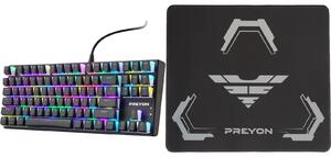 PREYON Keyboard Preyon Brown Blitz Claw Keyboard (PBRBC87B) + Preyon Falcon Speed ​​M Gaming Pad (PFS40)