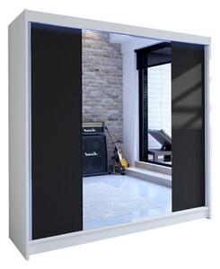 Gardróbszekrény Closico Cavaris II, Laminált forgácslap, 215x180x58cm, Fekete, Fehér