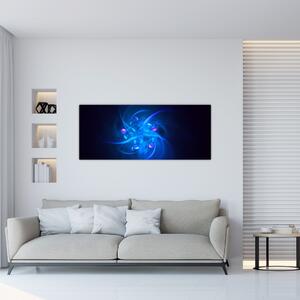 Modern kép kék absztrakció (120x50 cm)