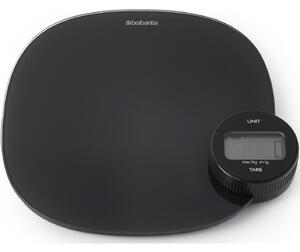 BRABANTIA Tasty+ Measure & Check digitális konyhai mérleg plus. dinamóval tölthető. 5kg teherbírás. 1g pontosság. LCD kijelző. műanyag test. üveg fedlap. sötétszürke - 122880