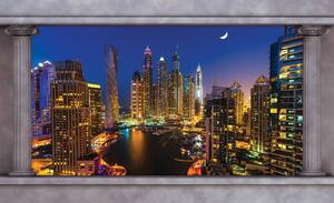 Fotótapéta - Dubai felhőkarcolók éjjel (152,5x104 cm)