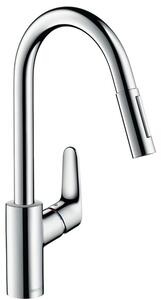 Hansgrohe Focus M41 Álló, Egykaros Konyhai Csaptelep 240, Kihúzható Zuhanyfejjel, 2jet, Króm