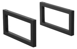 Bútorláb 2 db-os szett falra szerelhető fali konzol bútorállvány 40 x 20 cm acél fekete matt 50 Kg