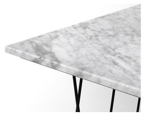 Helix fehér márvány dohányzóasztal fekete lábakkal, 75 x 120 cm - TemaHome