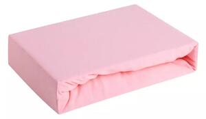 Jersey2 pamut gumis lepedő Rózsaszín 220x200 cm + 25 cm