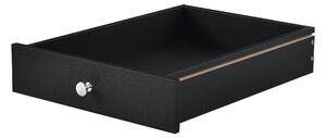 Fiók raklapbútorhoz - praktikus tároló egyedi bútorhoz - 9,5x37,5x44,5cm - sínnel - fekete
