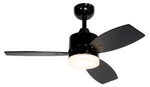 Mennyezeti ventilátor fekete LED-vel és távirányítóval IP44 - Toledo