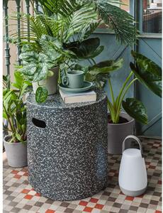 Fekete beton tárolóasztal, ⌀ 35 cm - Kave Home