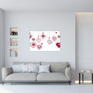 Festett szívek képe (90x60 cm)