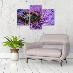 Méh a virágon képe (90x60 cm)