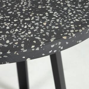 Tella fekete kerti asztal kő asztallappal, ø 70 cm - Kave Home
