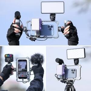 Ulanzi univerzális telefonkeret rendszer, rig, cage , 2db fogantyú, 6db vakupapucs