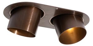 Kerek beépíthető spotlámpa sötét bronz GU10 70 mm dönthető 2 fényű - Installa