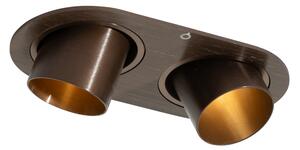 Kerek beépíthető spotlámpa sötét bronz GU10 35 mm dönthető 2 fényű - Installa