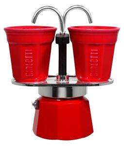 Bialetti Mini Express kotyogós kávéfőző szett, piros (7303)