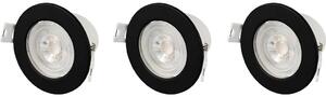 Sygonix LED-es beépíthető lámpa 3 részes készlet LED LED 5.5 W Fekete (SY-6418010)
