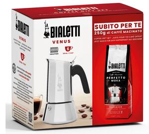 Bialetti Venus kotyogós kávéfőző 6 adagos + Perfetto Moka Classico őrölt kávé 250g (3541)