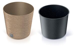 Prosperplast FURU ROUND LOW ECO WOOD kaspó 30 cm naturo