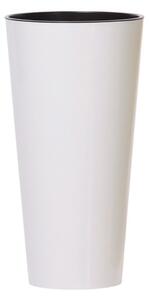 Prosperplast TUBUS SLIM fehér fényes 20 cm virágcserép