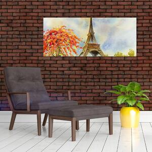 Festett kép az Eiffel-torony (120x50 cm)
