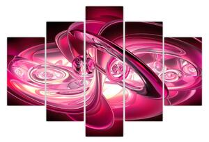Rózsaszín fraktálos kép (150x105 cm)