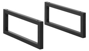 Bútorláb 2 db-os szett falra szerelhető fali konzol bútorállvány 50 x 20 cm acél fekete matt 50 Kg