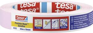 Tesa PRECISION SENSITIVE (04333-00017-02) Krepp szalag Präzisionskrepp® Világos rózsaszín (H x Sz) 50 m x 19 mm 1 db