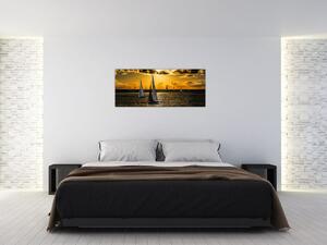 Jacht a naplementében képe (120x50 cm)
