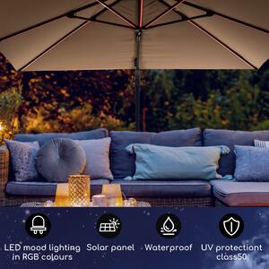 Blumfeldt Arles, napernyő, 300 x 300 cm, poliészter, UV50+, vízlepergető, LED világítással