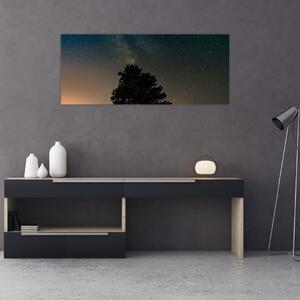 Egy éjszakai égbolt fákkal képe (120x50 cm)