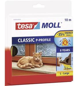 P profilú ablak szigetelő gumi, barna, 10 m x 9 mm, tesamoll TESA 1 tekercs