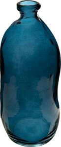 Botella De Vidrio Reciclado Azul A 35 Cm