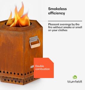 Blumfeldt Mojanda, kosár alakú tűzrakóhely, füstmentes, stabil, piszkavas, esővédő