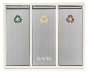 Klarstein Ordnungshütter 3 szemetesláda, szelektív hulladékgyűjtő, 45 l (3 x 15 l), krémszínű
