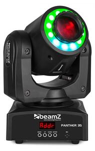 Beamz Panther 35, LED mozgófejes spotlámla, 35 W fehér LED dióda, 12 RGB SMD LED dióda, fekete