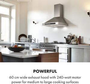 Klarstein Zelda Eco 60, páraelszívó, 240W, 3 fokozat, 410 m³/ó, LED, EEK: A+