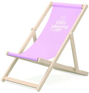 Chill összecsukható gyerek Napozóágy - Princess - lila-fehér