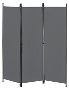 Paraván Huesca 3-paneles 171x150 cm sötétszürke acél/poliészter összecsukható