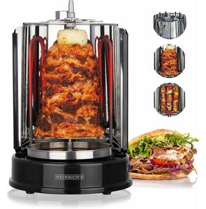 Heinrich's HDG 8687 Függőleges Elektromos Grill 1400 W - Fekete