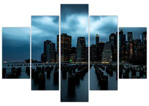 Kép - Kilátás a New York-i felhőkarcolókra (150x105 cm)