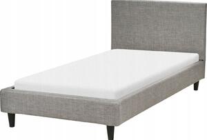 Cama Tapizada En Tela Gris Claro 90 X 200 Cm Marco De Listones Cabecero Estilo Contemporáneo Fitou - Gris