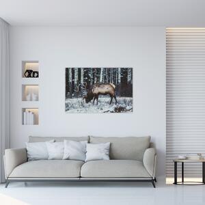 Kép - szarvas télen (90x60 cm)