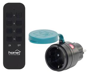 Home távirányítható kültéri hálózati aljzat szett, IP44, 2300 W, 1 aljzat +1 távirányító, 40m hatótáv (THO2311)