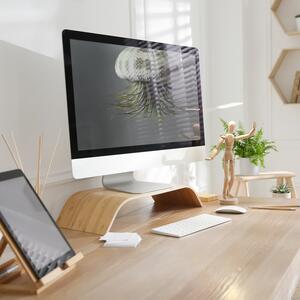 Bambuswald Formatervezett monitor tartó, 52,5 x 10 x 24 cm, 12 kg - ig terhelhető, 12" - ig, bambusz