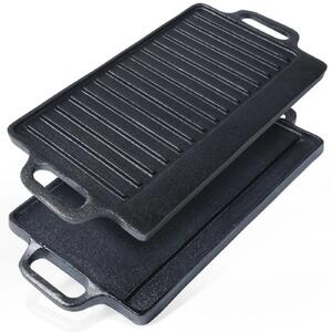 Kétoldalas Öntöttvas Grill-lap 40 x 20,5 cm